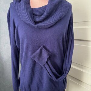 APT 9 Cowl Neck Sweater with cuffed sleeves Color: Royal Blue Size: XL